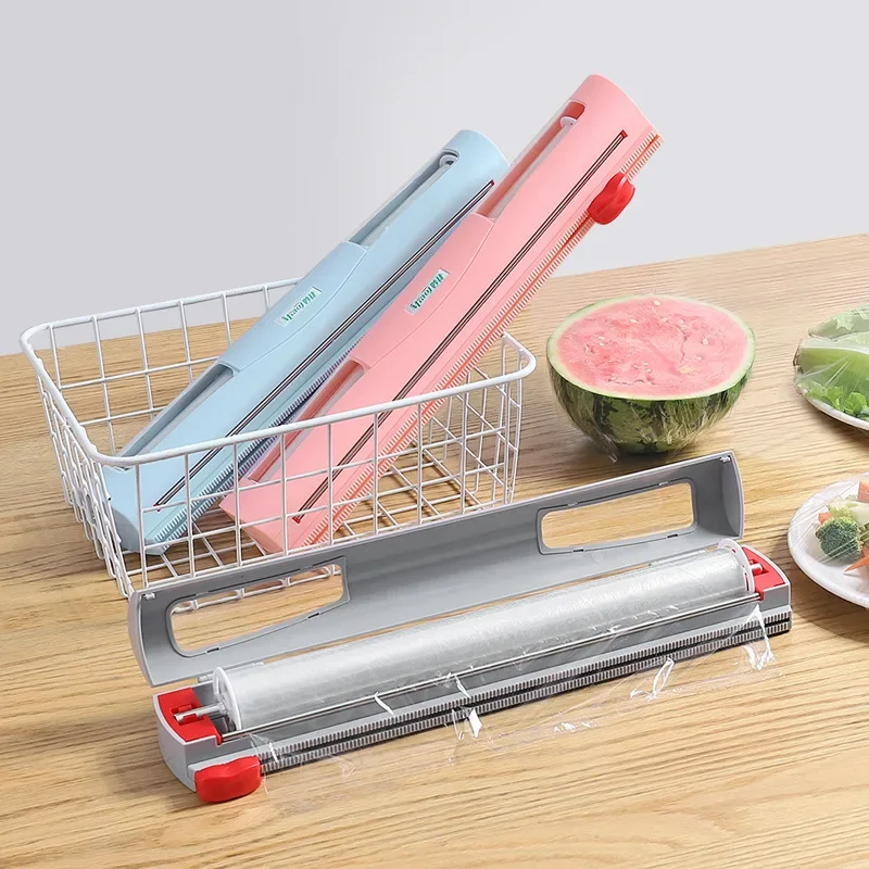 Lebensmittel Kunststoff wickeln Spender Frischhaltefolie Spender Cutter Saran wickeln Spender Aluminium Folie Pergament Papier Injektor Küche Werkzeug