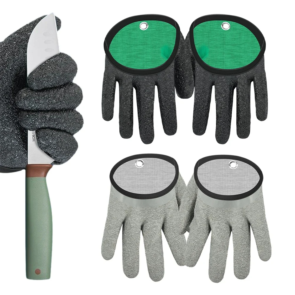 Vissershandschoenen Vangen Vis Antislip Duurzaam Gebreid Lange Vinger Waterdicht Werk Snijbestendig Handschoensluiting Links Rechts Kleding Bescherm de hand