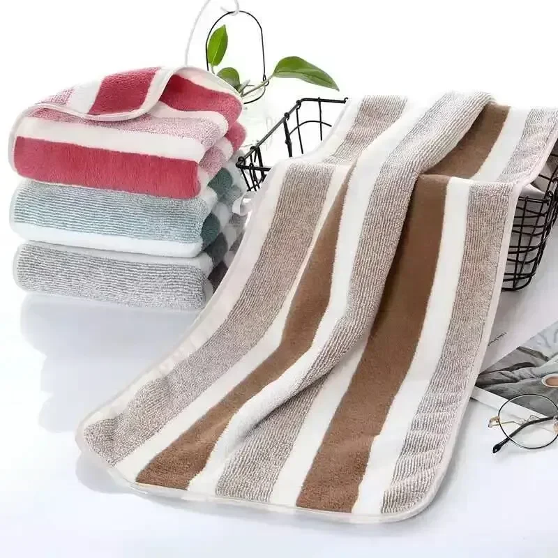 1 pc fortykkede stripete håndklesett mykt håndkle badehåndkle hurtigtørkende absorberende håndklær til badet