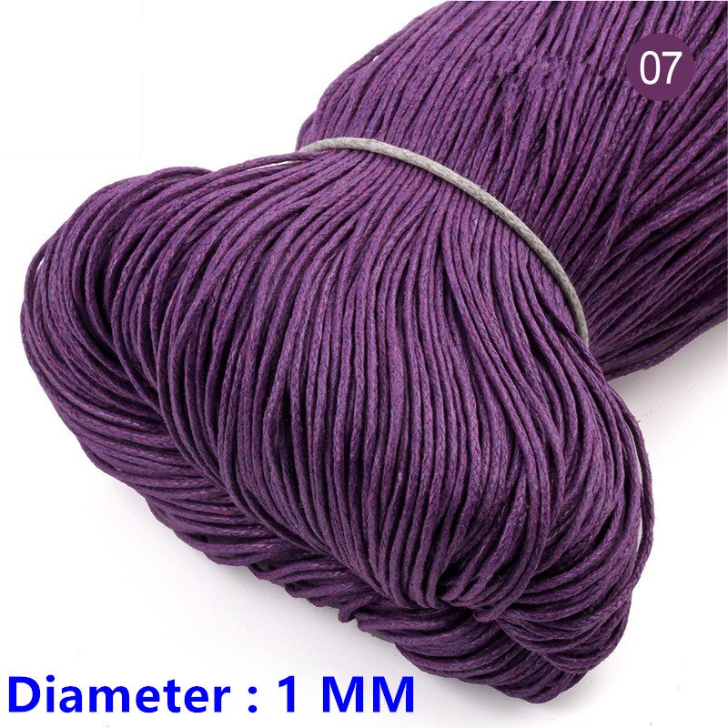 10Yard 1MM Colorful Waxed Cotton Cord Rope Waxed Leather Thread String Strap For Necklace Bracelet Beads Jewelry Making Supplies: Purple  1MM