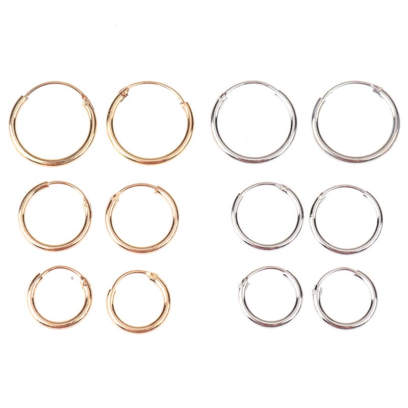 3 Paar/set Big Hoop Oorbellen Voor Vrouwen Eenvoudige Ronde Cirkel Oorbellen Hoops Oor Ringen Oorbellen Sieraden