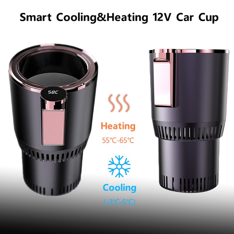 2-in-1 DC 12V Car Heating Cooling Cup Car Office Cup Warmer Cooler Smart Car Cup Mug Holder Tumbler Cooling Beverage Drinks Cans