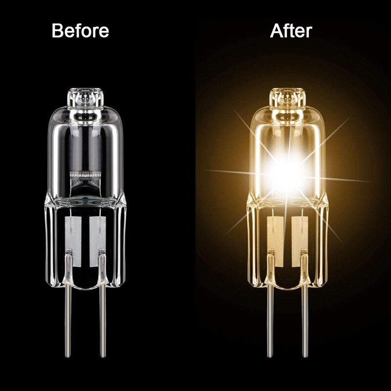White G4 G4 20W 12V Halogen Halogen-Pin-Base-Lamp Warm Light Bulbs, Clear Capsule Lamp Pack of 10