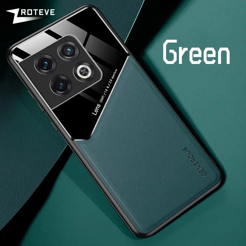 Pour Oneplus10 Pro étui Zroteve PU cuir voiture magnétique dur PC couverture pour Oneplus 10 Pro One plus 10T Oneplus10T 5G coques de téléphone: PVC / green