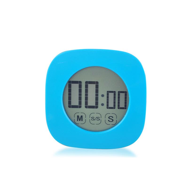 Countdown Timer Kitchen LCD Digital Count Up Stopwatch Minute Second Electronic Mute Portable Loud Alarm Blue: 02