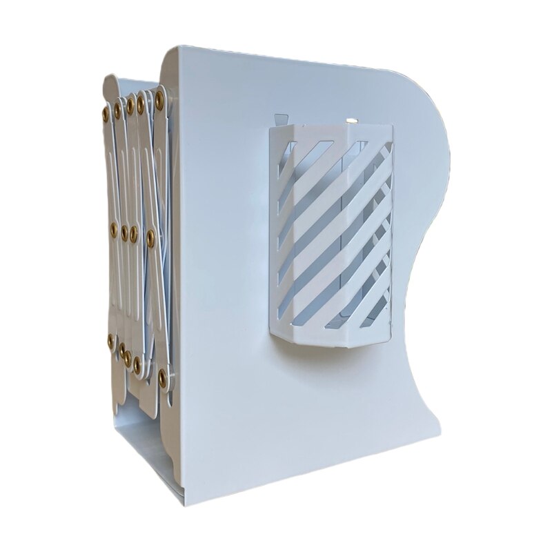 Adjustable Book Ends for Book Shelves Metal Book Ends for Home Office Book Shelf Holder Home Decorative Book Stoppers: White