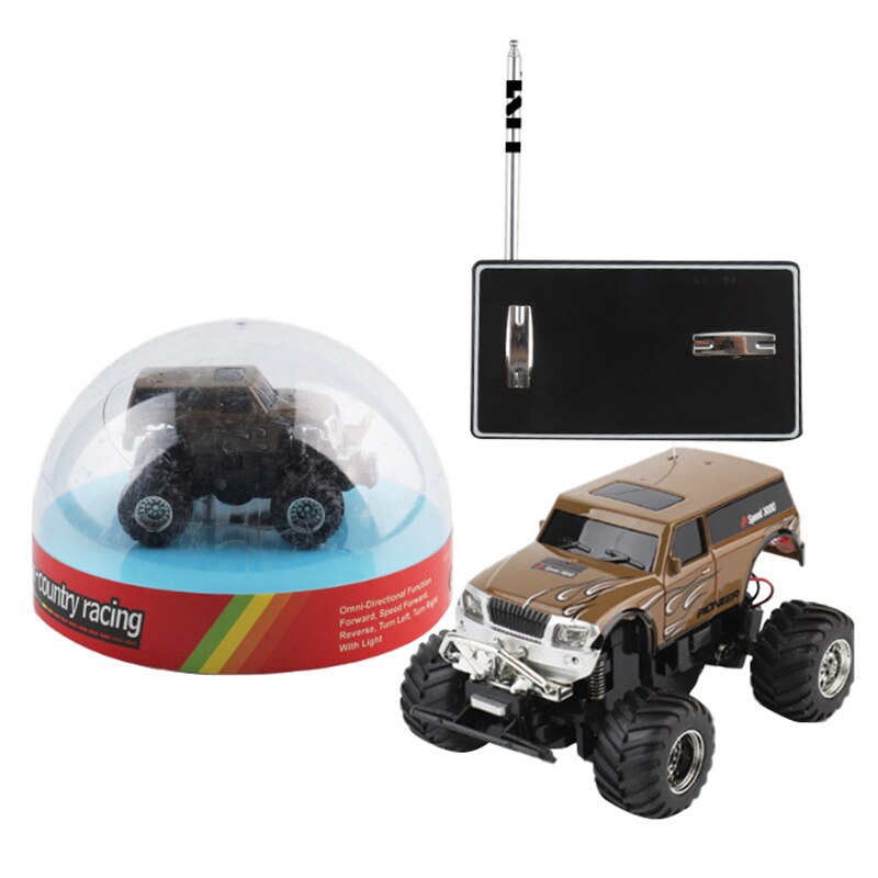 Mini lille fjernbetjening off-road køretøj børn fjernbetjening bil legetøj: Brun