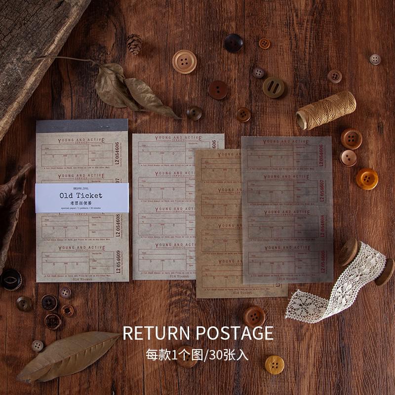 Bloc de notas Retro, 30 hojas, notas decorativas, Vintage, Nota de papel, papelería, suministros de oficina: G
