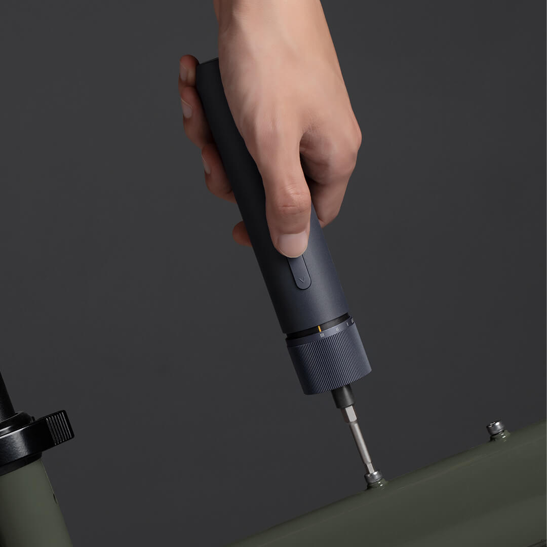 HOTO Monkey Straight Handle Electric Screwdriver Set Torque Adjustment Type-C Charging LED Lighting Aluminum Alloy Storage Tube