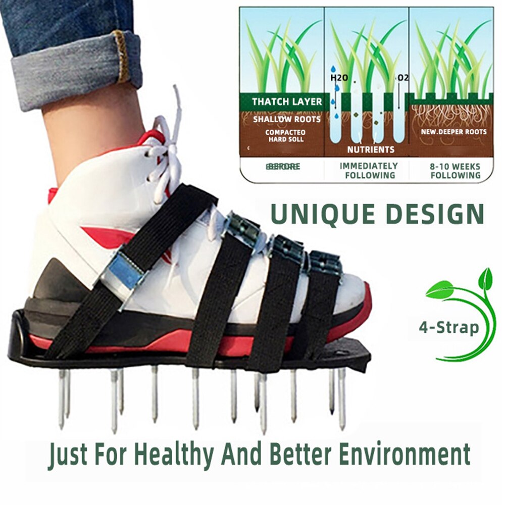Græsprydet havearbejde gå revitaliserende plænelufter sandaler sko neglesko værktøj neglekultivator gårdhaveværktøj