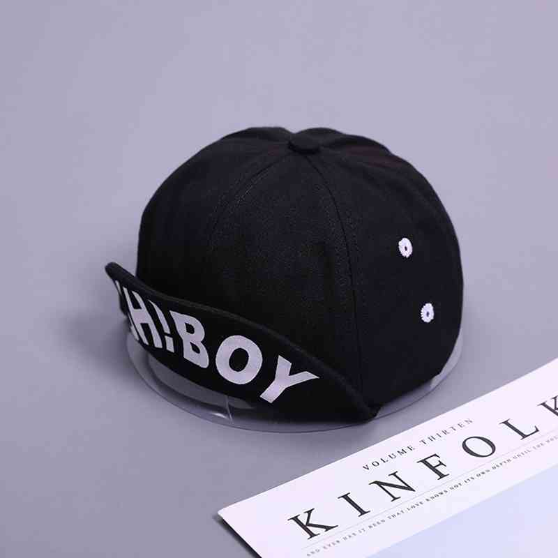 Brief Jongen Baby Cap Lente Zomer Kids Verstelbare Baseball Cap Effen Kleur Katoen Peuter Jongens Zonnehoed: black
