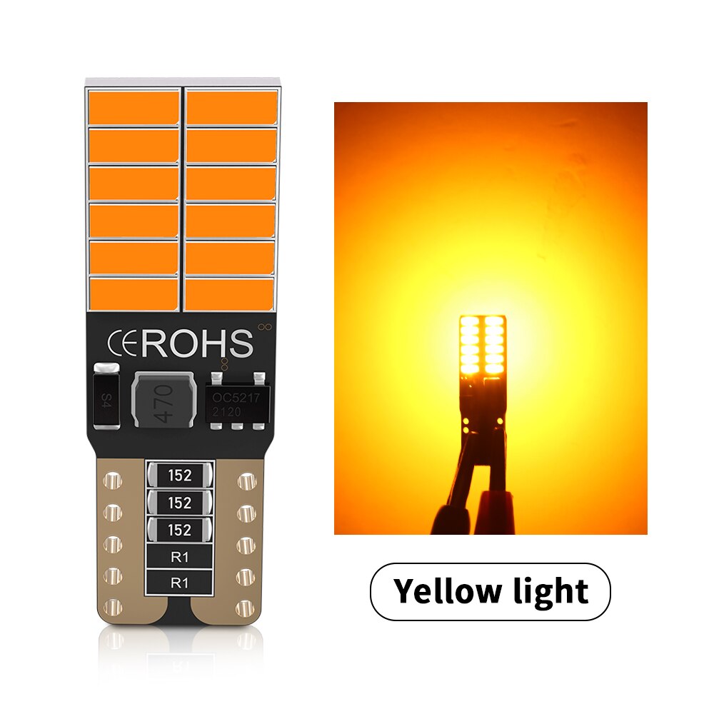 Bombillas LED Canbus T15 W16W WY16W 4014 45SMD para coche, lámpara de marcha atrás, sin Error, blanco, rojo, ámbar, 6000K, 2 uds.: Blanco frío