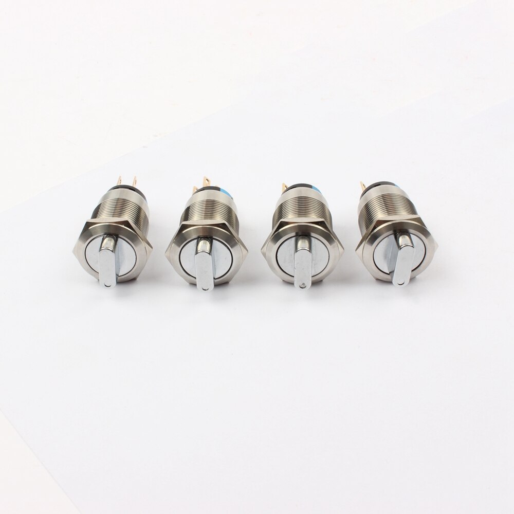 19Mm Metal Rotary Drukknop Messing 3 Positie Keuzeschakelaar Druk Knop 2NO 2NC Draaien Knop Rotatie 19XN.3D.2K2B