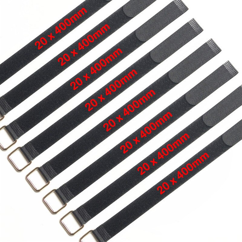 5Pcs/lot Reusable Metal Buckle Velcros Strap Cable Ties Model Straps Wire Stick Buckle Belt Bundle Tie Hook Loop Fastener Tape: black  20x400MM 5pcs