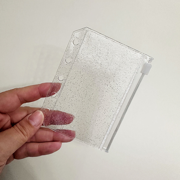 M5 glitterfargede løse ark 5-- hulls godterifarget permomslag journal skisseboktilbehør dagbok kontorrekvisita: Burgunder