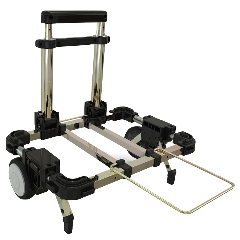 Equipaje de acero inoxidable plegable completo, capacidad de carga de 30kg, equipaje, maleta con ruedas fácil de llevar, mochilas escolares, carritos de compras