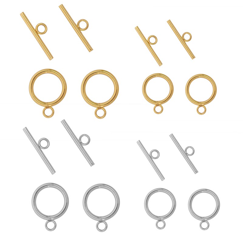 Juego de 4 broches de palanca de acero inoxidable, broche OT de 13/14/15/16/18mm de diámetro, conectores de hebilla para pulsera, collar, fabricación de joyas DIY