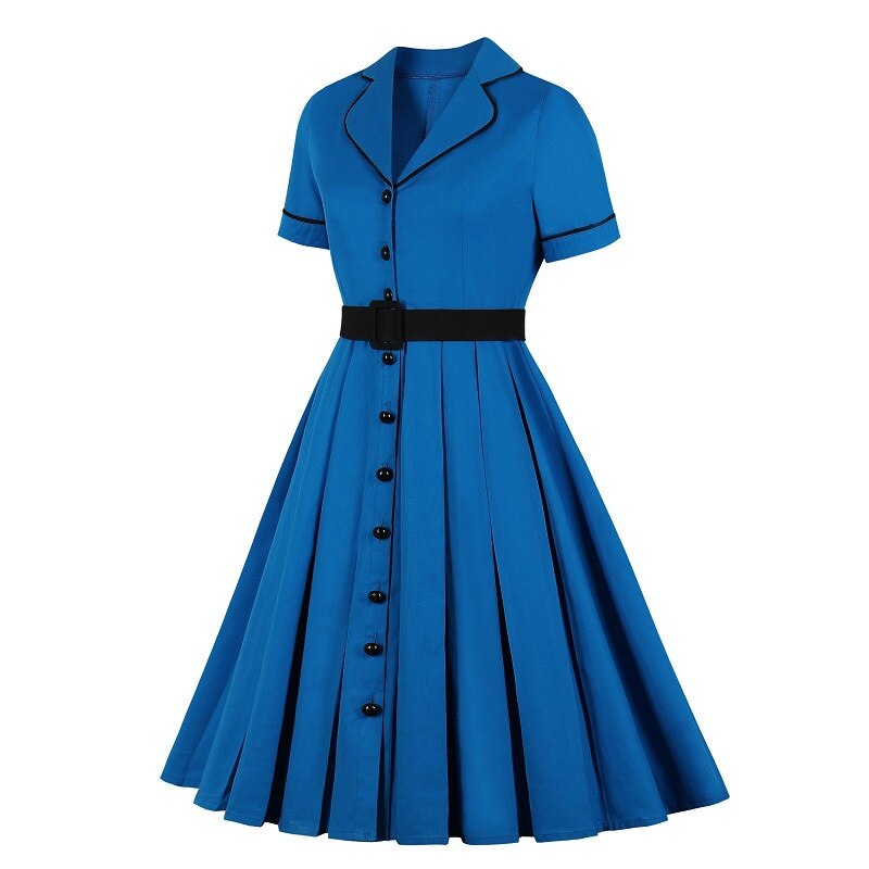 S -4xl plus størrelse sommerkjole vintage rockabilly kjole jurken 50s retro big swing pinup kvinder audrey hepburn kjole vestidos