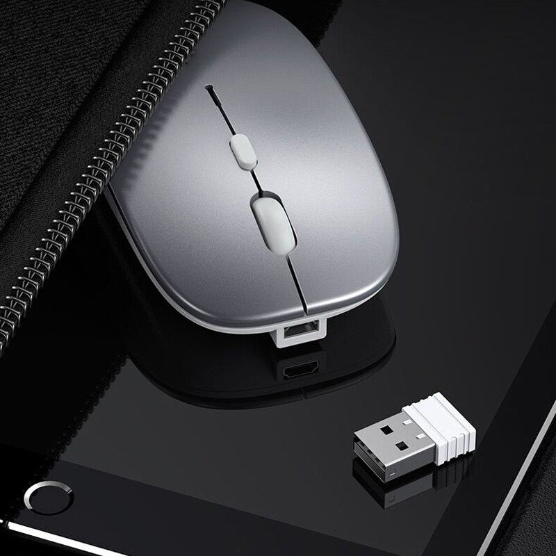 Erilles-ratón óptico inalámbrico recargable, periférico ultrafino, USB 2,4G, para ordenador, portátil y PC