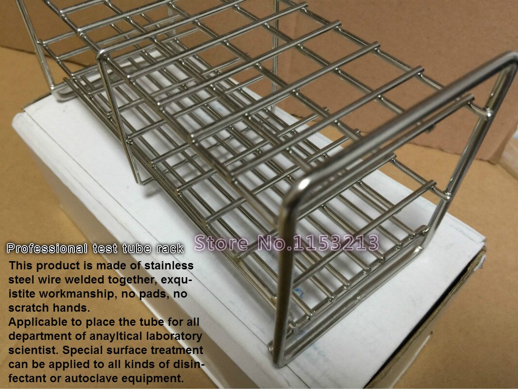 24mm*40- huller reagensglas rack wire rustfrit stål reagensglas stativ egnet til diameter 23mm/24mm/25mm/25.5mm