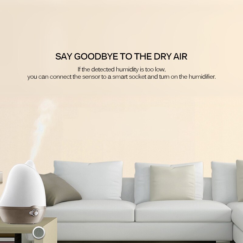 Multifunctional Zigbee Smart Temperature Humidity Sensor With LCD Screen Battery-Powered Temp Humidity Monitor