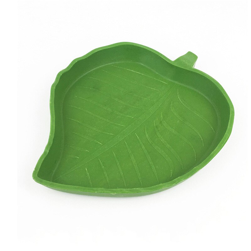 Cuenco de agua y comida para reptiles y tortugas, comedero de hoja para comida, plato, comedero de reptiles