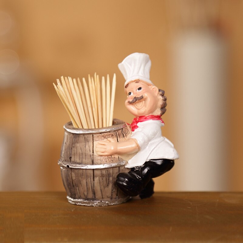 Palillo de dientes decorativo de resina para decoraciones para restaurante decoración para el hogar sostenedor de palillo de chef titular de la tarjeta del nombre