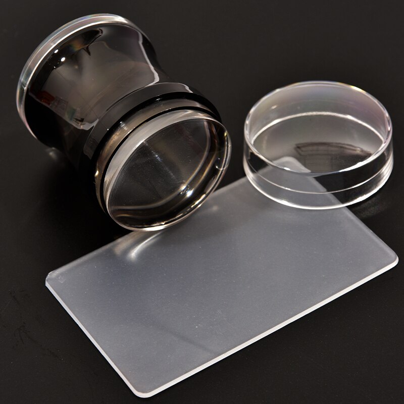 1,57 in Nagel Stamper Schaber Kit Nagel Stempel Schaber Werkzeug Polnischen Drucken Vorlage Runde Kopf Klar Silikon Stamper YZ27: YZ28