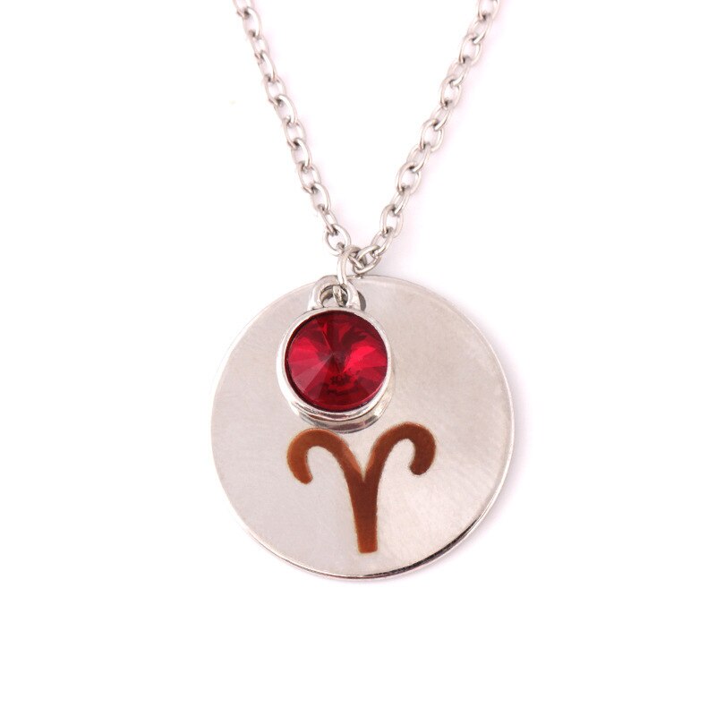 Twaalf Sterrenbeelden Kristal Ketting Voor Meisje Sleutelbeen Keten Creatieve Paar Hanger Ketting: Aries