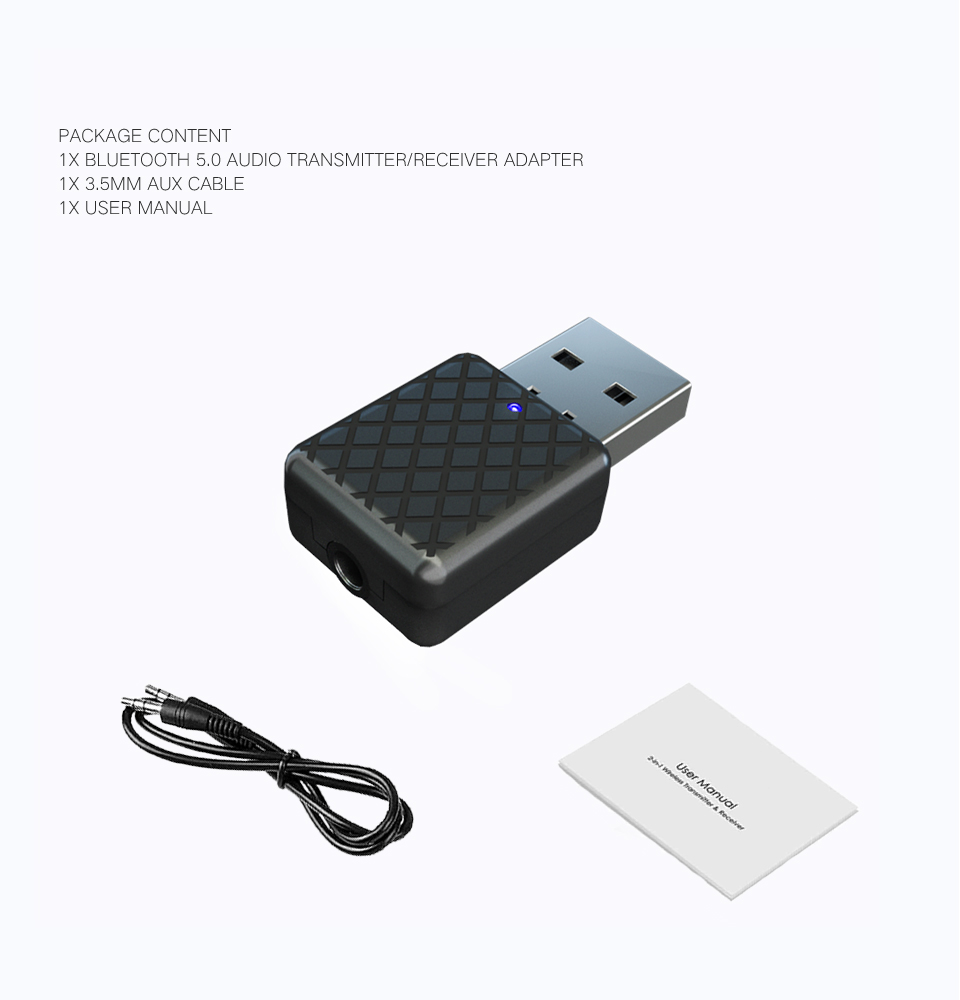 5.0 Bluetooth Transmitter Receiver Mini 3.5mm AUX Stereo Wireless Bluetooth Adapter For Car Music Bluetooth Transmitter For TV
