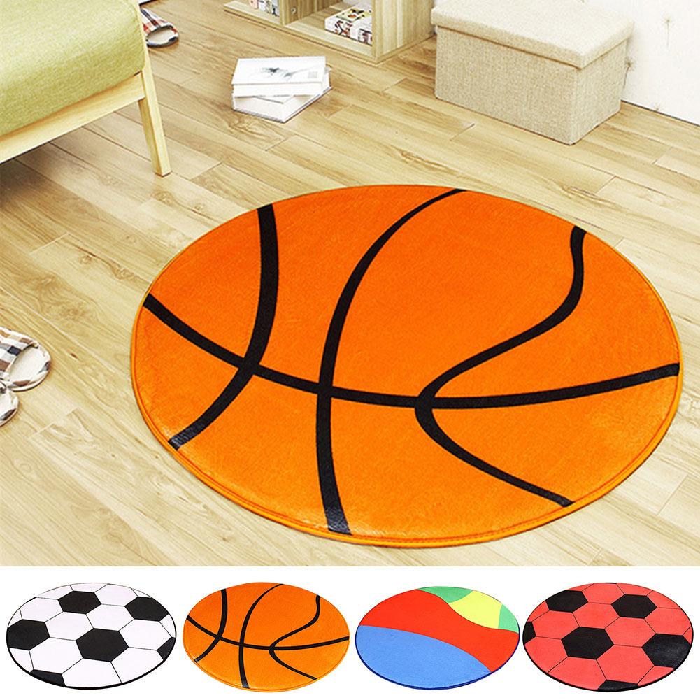 1pc Weiche Polyester Runde Fußball Basketball Muster Pad Computer Stuhl Matte Maschine Waschbar Teppich Teppich Home Decor 4 Farben