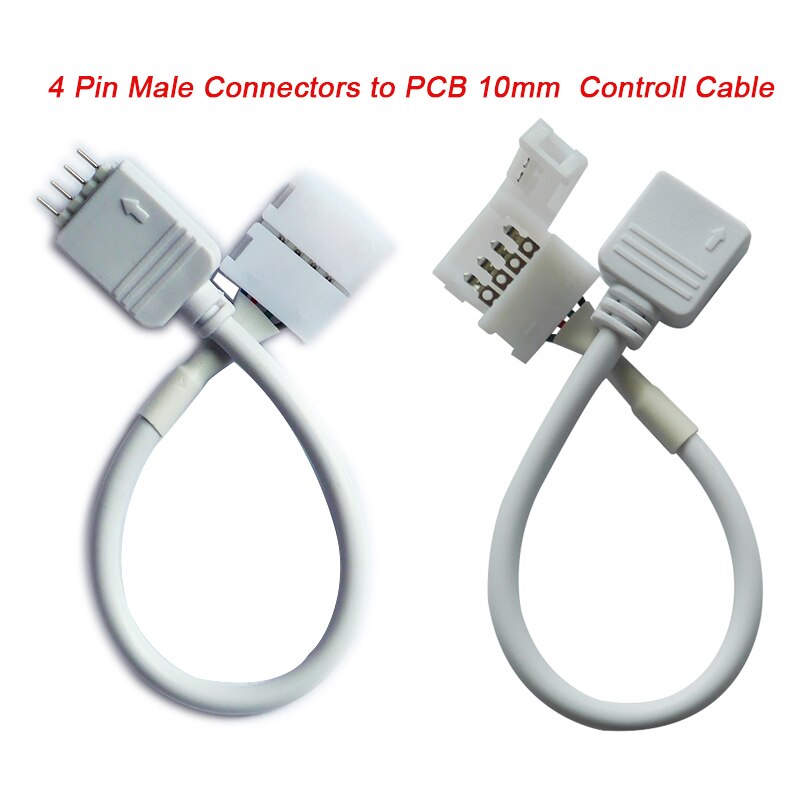 5pcs 4 Pin 5050 RGB LED Strip Male Connector Cable TO 10mm 4PIN PCB Control Cable for led strip lights tape ribbon connect