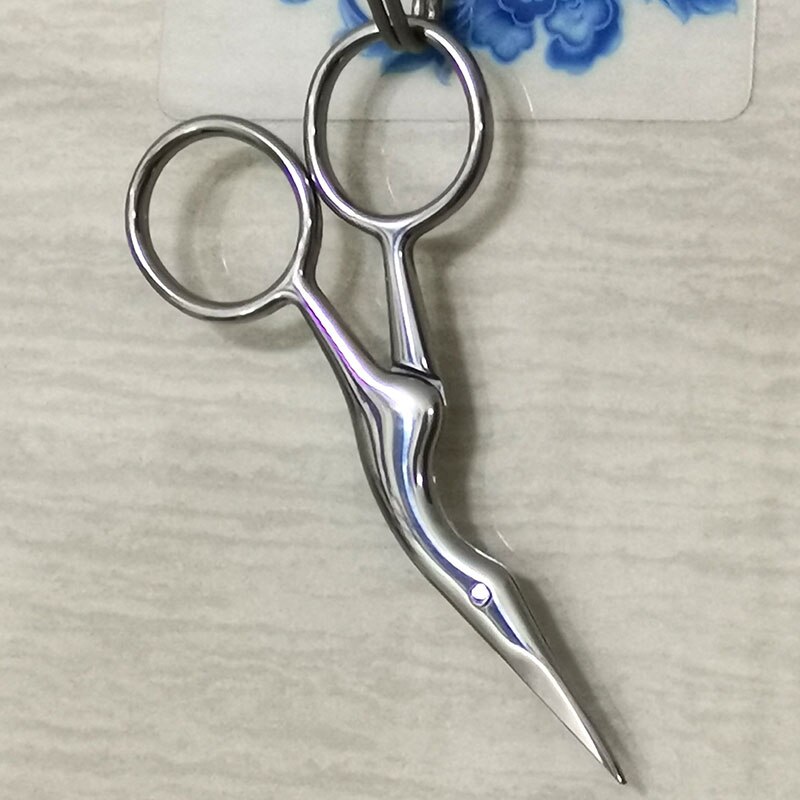 1 stk 9.4cm mini kranvintage saks ekstra liten rustfritt stål broderi saks bart trimming bærbar saks herre skjegg