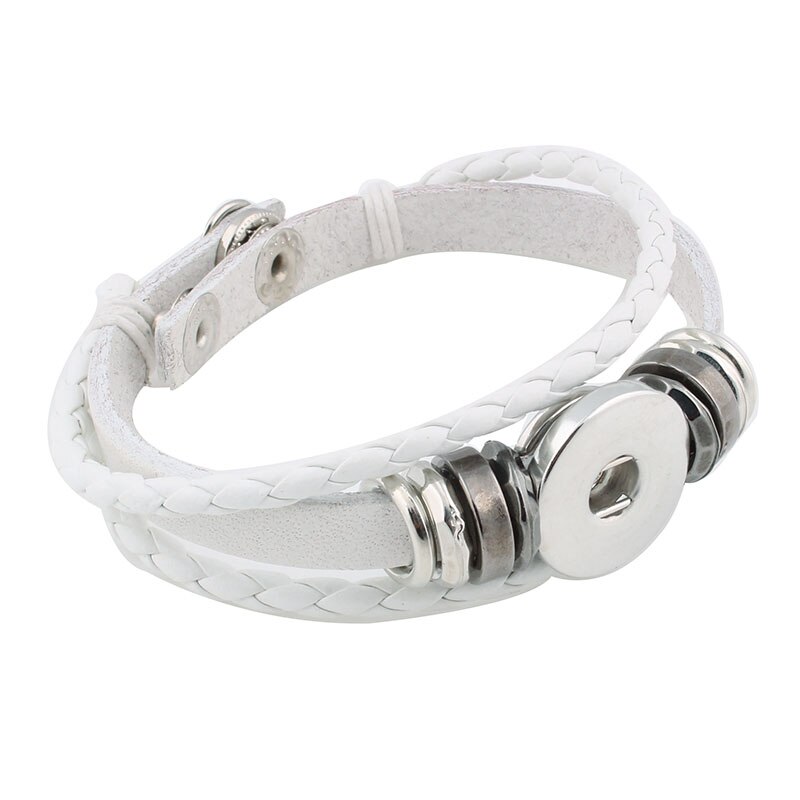 Druckknopf Armbinde &Ampere; Armreifen 6 farbe PU leder Armbänder Für Frauen 18mm Druckknopf Schmuck ZE400