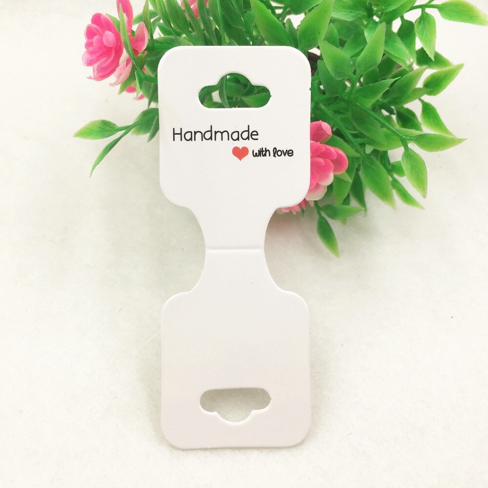 24 sztuk 9x3.5cm ręcznie z miłość naszyjnik kraft karty naszyjnik bransoletka powiesić Tag biżuteria wyświetlacz karty etykieta