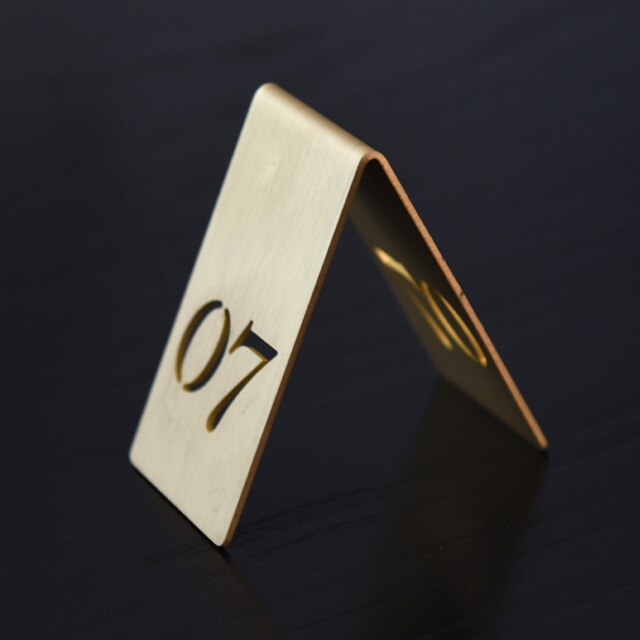 2022 Copper Brass Table Numbers Restaurant Bar Table Decor Party Baby Shower Wedding Table Number Seat Card Direction Sign Metal: number 7