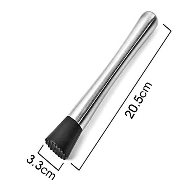 Stainless Steel Wine Mixing Stick Cocktail Muddler With Crushing Hammer Drink Fruit Muddler Crushed Ice Crusher Barware Tool: 20.5.x3.3cm