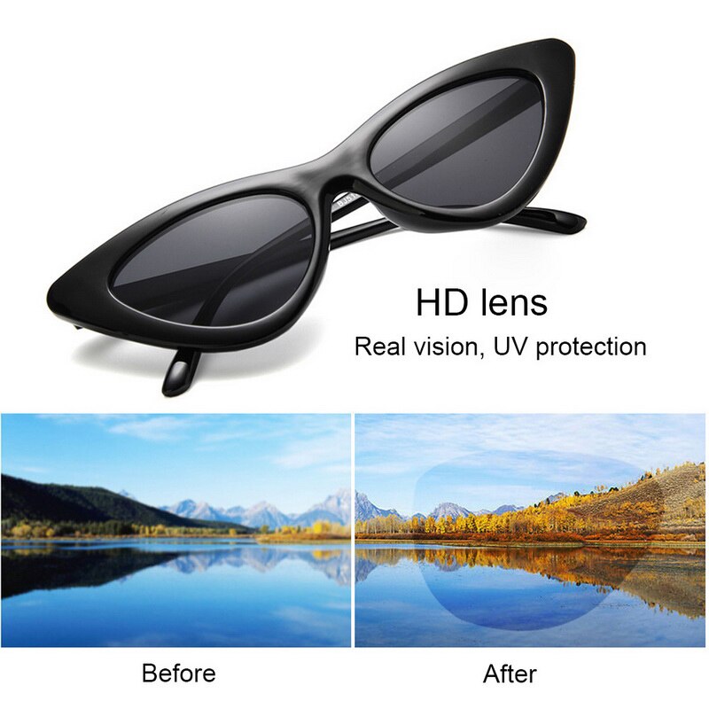 Retro Sunglasses UV400 Small Triangle Sunglasses Camping Sun Shades Ladies Trending Eyewear Outdoor Driving Glasses