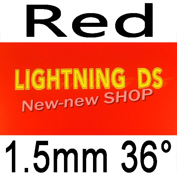 61second Lightning DS NON-TACKY Pips-In Table Tennis PingPong Rubber with Sponge: red 1.5mm H36