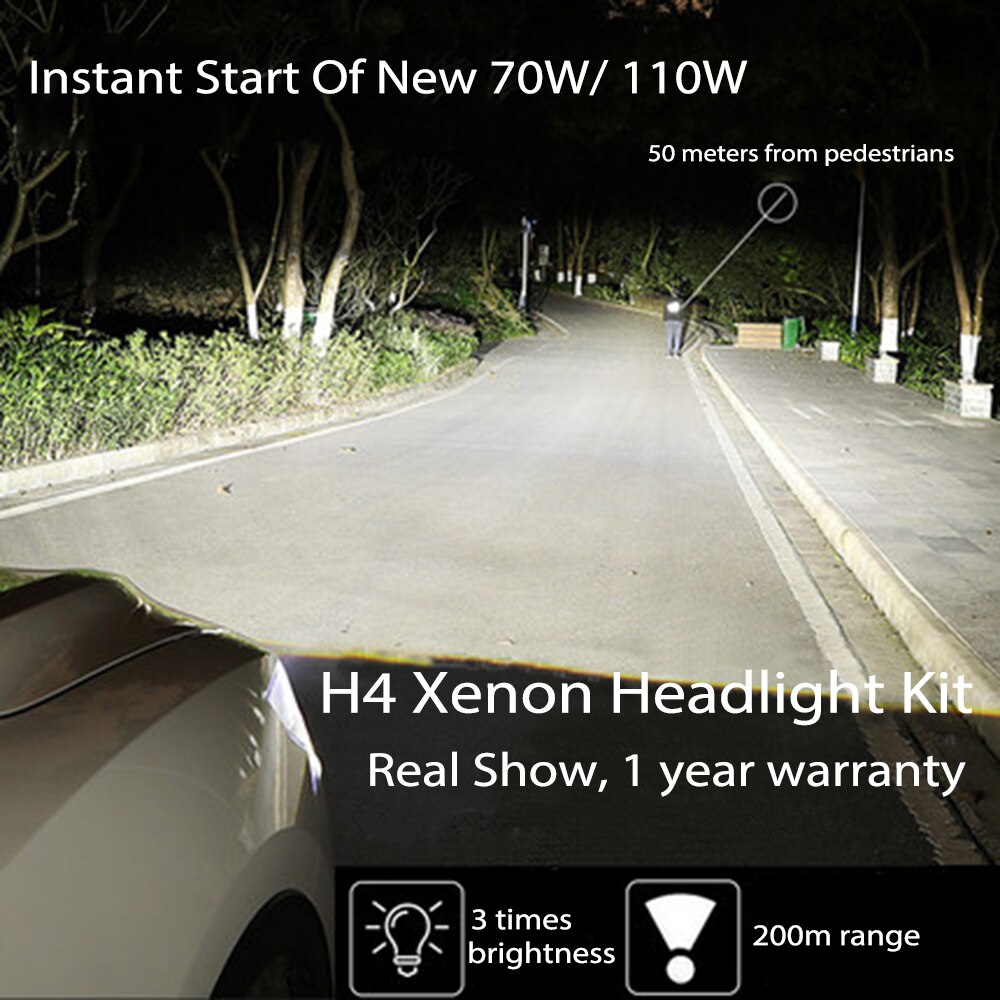 Super Bright AC Xenon Block Bulb Kit 55W 6000K H4 Xenon H7 Xenons Ignition Unit Conversion Kit 12000LM H11 Xenon H1 H9 Headlight