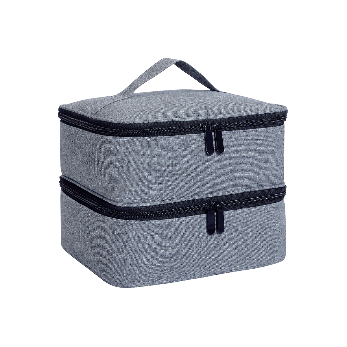 Nail Polish Organizer Handheld Double Layer CosmeticOrganizer Tote Bag For Girls And Women Nail Art, EssentialOil, Cosmetic Set: GRAY