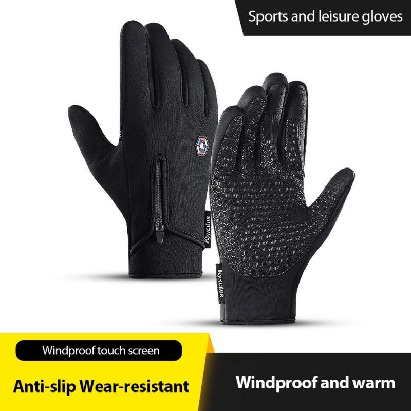 Kyncilor gants de cyclisme écran tactile vtt gants de vélo en plein air coupe-vent doigt complet gants d'hiver mitaines pour hommes femmes