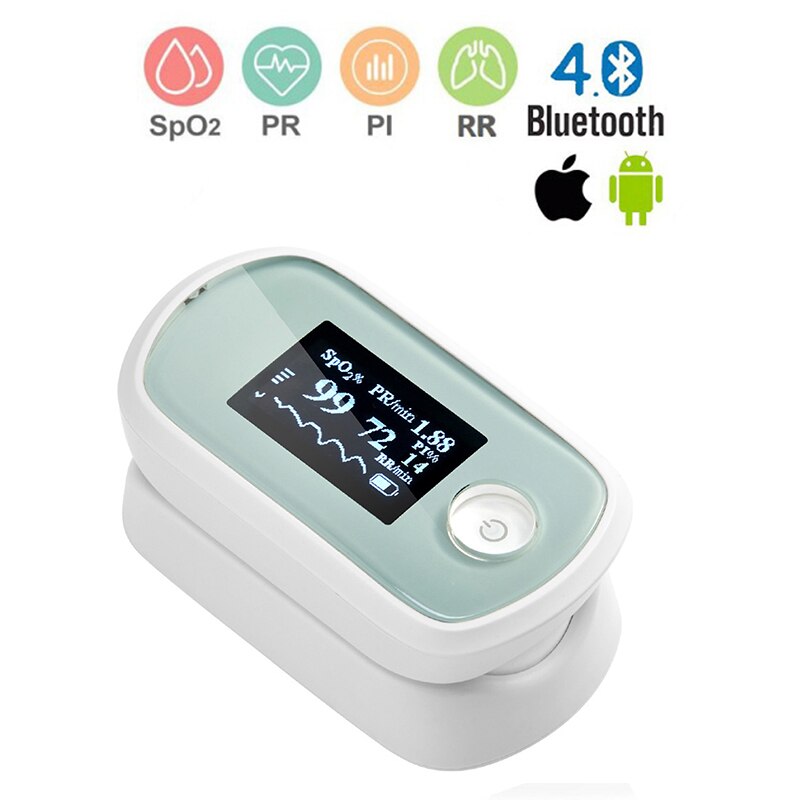 Bluetooth APP oxímetro de pulso de SPO2 PR PI RR Monitor pantalla OLED oxímetro de oximetro de dedo Spo2 PR PI soporte de monitor Android iOS: Bluetooth Oximeter