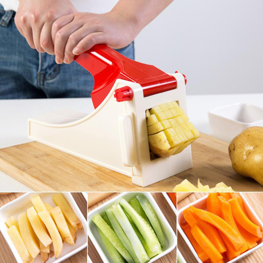 ABS + Roestvrij Staal Frieten Snijders Aardappel Chips Strip Snijmachine Maker Slicer Chopper Dicer Messen Keuken Gadgets