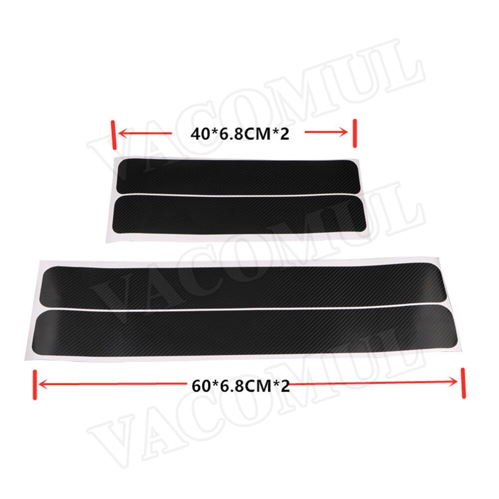 Placa de desgaste para coche, pegatinas de umbral de puerta, Panel de cubierta automática, accesorios protectores de paso, estilo de coche, accesorios, 4 unids/set/Set