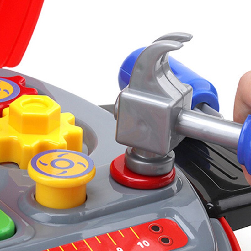 Construction Tools Toy Set for Baby Boy Plastic Chainsaw Screws Hammer Pretend Play Kids Suitcase Garden Carpentry Tool Box