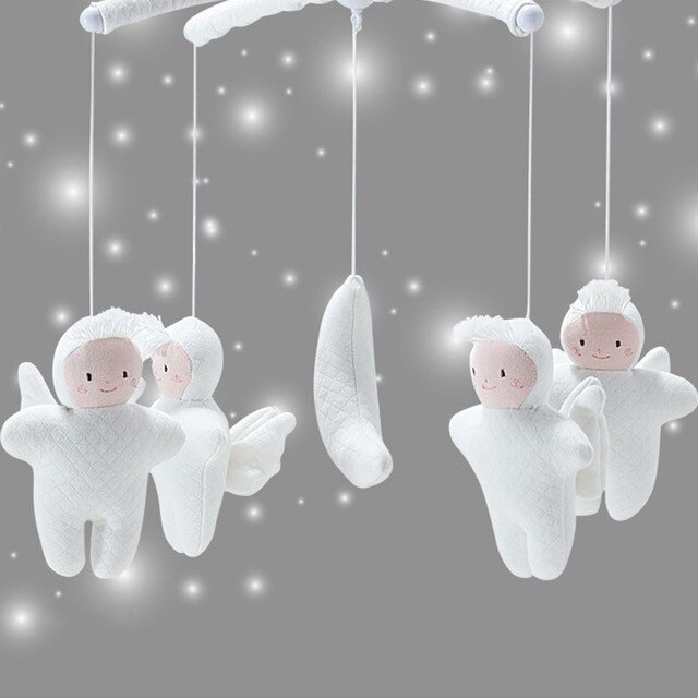 Baby Speelgoed Witte Rammelaars Beugel Set Wieg Mobiele Bed Bel Speelgoed Houder Arm Beugel Hugs Wind-Up Muziek box Ontwikkelen Speelgoed: WJ3603A