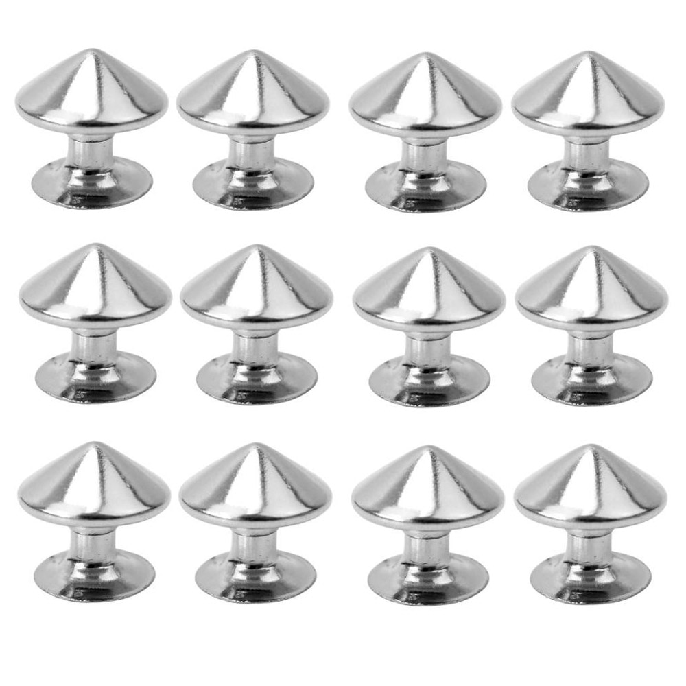 Kalaso 100Sets 8mm10mm Diy Punk Rock Silver Conische Rivet Spikes Voor Kleding Schoenen Tassen Decoratie Leathercraft Accessoires