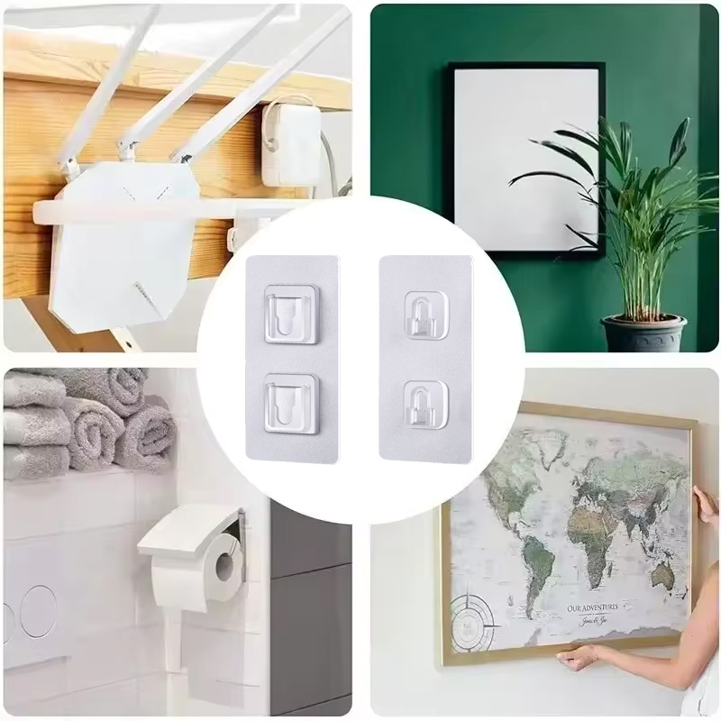 Ganchos transparentes multiusos, ganchos de pared adhesivos de doble cara, impermeables, para ropa, sombreros, toallas, ganchos para puerta de baño y cocina