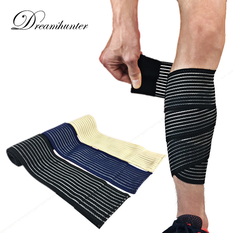 90*7,5 CM Protector de pierna elástico cinta vendaje de baloncesto fútbol calentadores de piernas de ciclismo compresión pantorrilla Brace